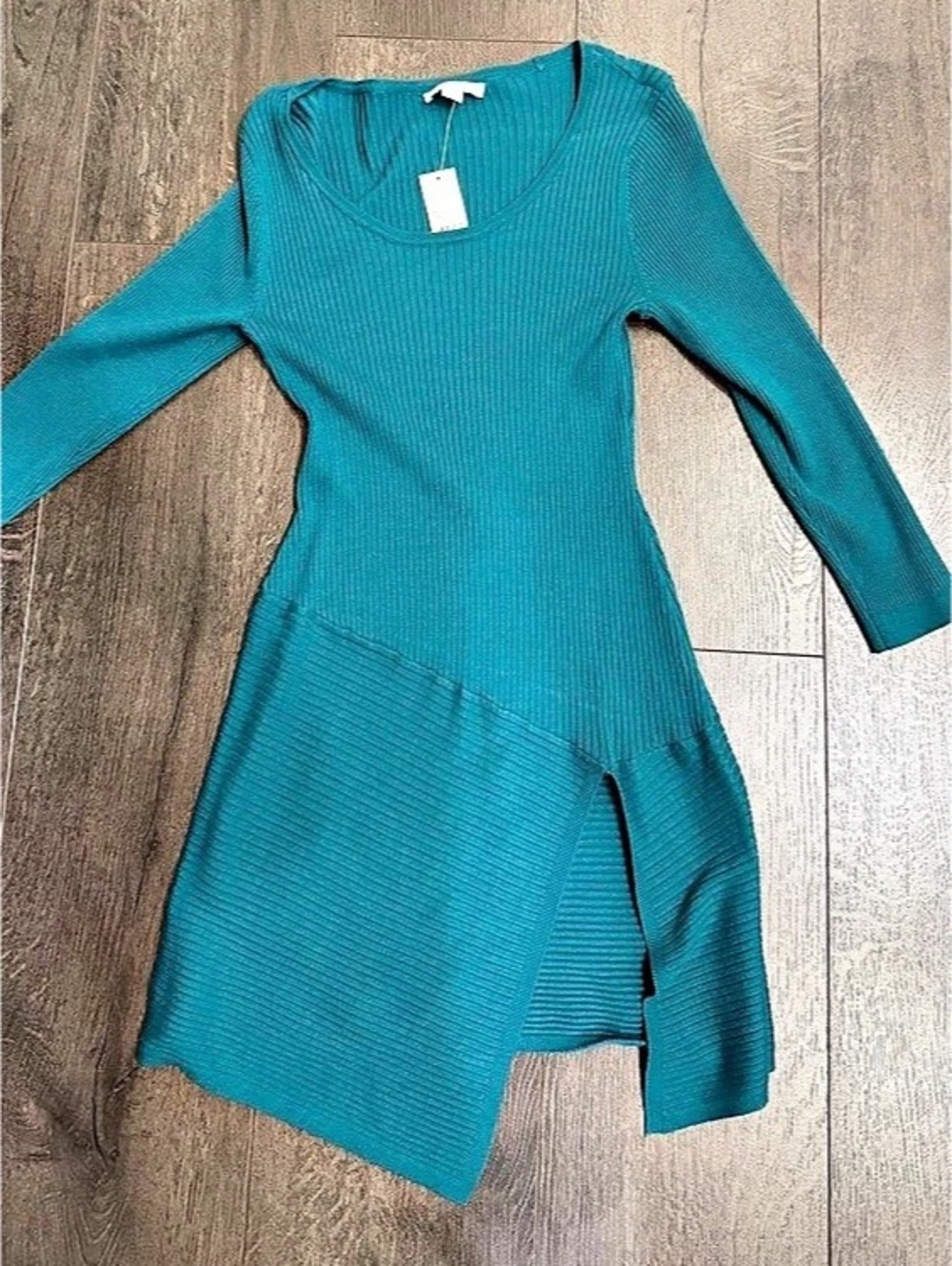 New York & Company Ribbed Mini Dress in Blue Size Small NWT